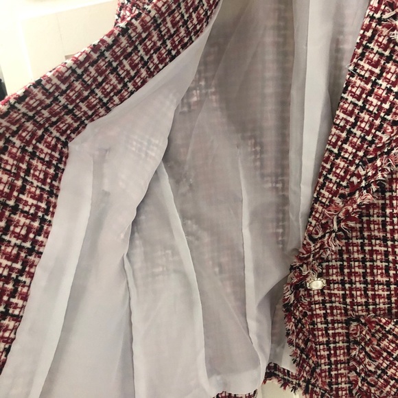 Sharp Dressy Cute Fun! Red, Black & white Jacket ♥️ like new! Medium - Picture 10 of 12